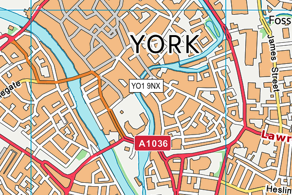 YO1 9NX map - OS VectorMap District (Ordnance Survey)