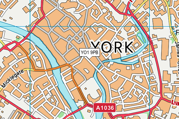YO1 9PB map - OS VectorMap District (Ordnance Survey)