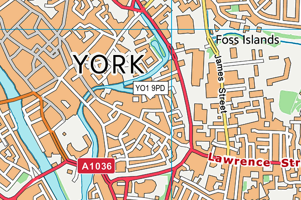 YO1 9PD map - OS VectorMap District (Ordnance Survey)