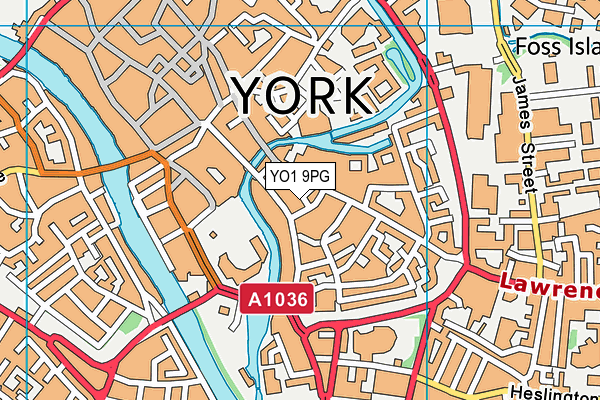 YO1 9PG map - OS VectorMap District (Ordnance Survey)