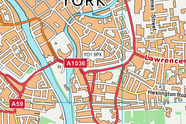 YO1 9PX map - OS VectorMap District (Ordnance Survey)