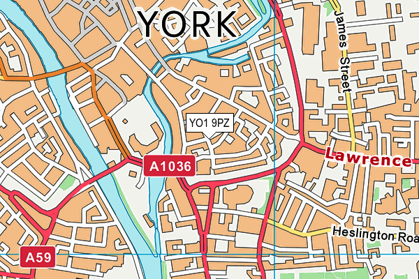 YO1 9PZ map - OS VectorMap District (Ordnance Survey)