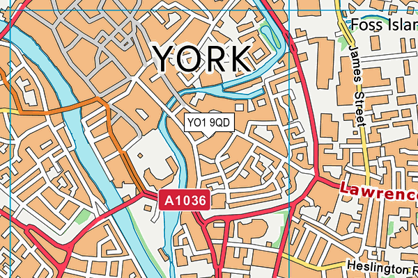 YO1 9QD map - OS VectorMap District (Ordnance Survey)