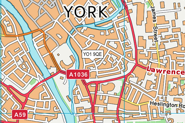 YO1 9QE map - OS VectorMap District (Ordnance Survey)