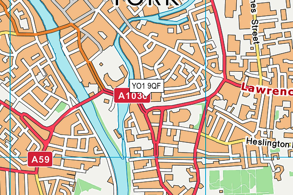 YO1 9QF map - OS VectorMap District (Ordnance Survey)