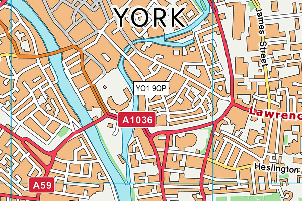 YO1 9QP map - OS VectorMap District (Ordnance Survey)