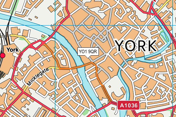 YO1 9QR map - OS VectorMap District (Ordnance Survey)