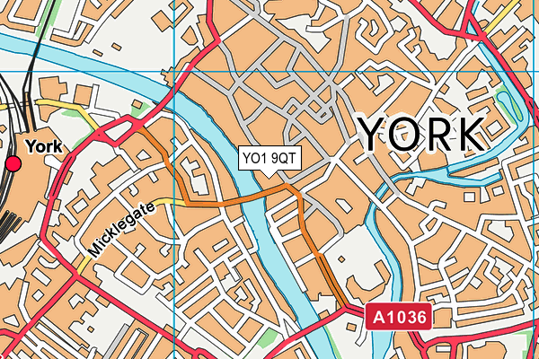YO1 9QT map - OS VectorMap District (Ordnance Survey)