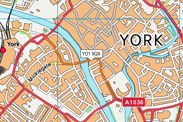 YO1 9QX map - OS VectorMap District (Ordnance Survey)