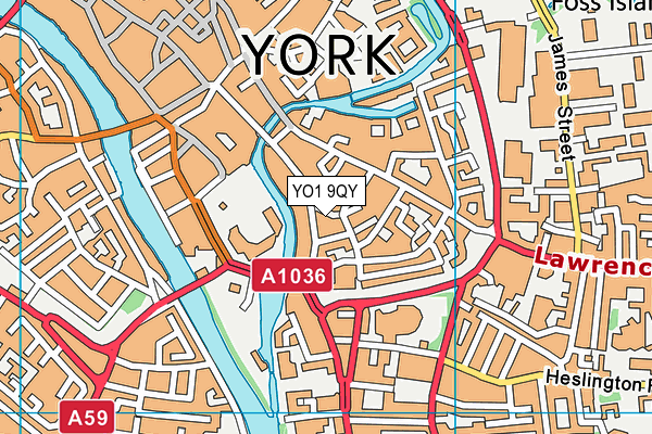 YO1 9QY map - OS VectorMap District (Ordnance Survey)