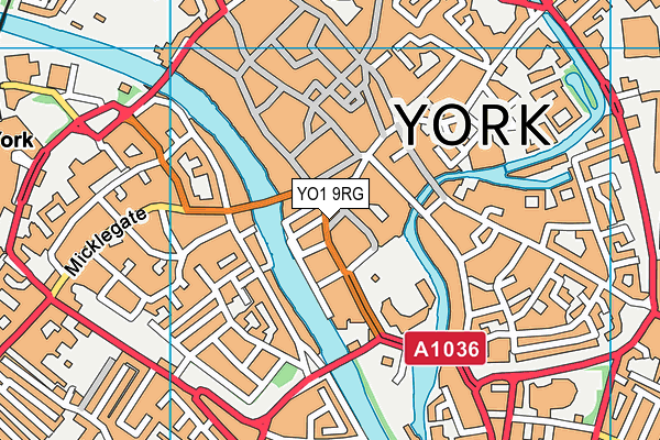 YO1 9RG map - OS VectorMap District (Ordnance Survey)