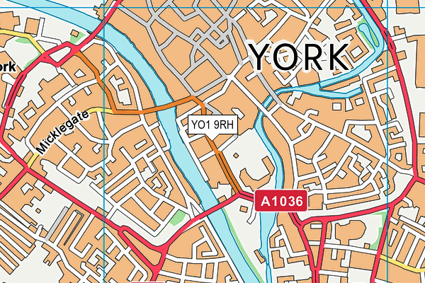 YO1 9RH map - OS VectorMap District (Ordnance Survey)