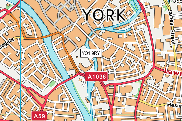 YO1 9RY map - OS VectorMap District (Ordnance Survey)