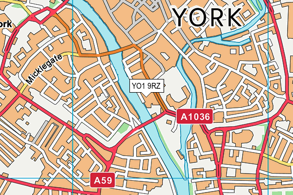 YO1 9RZ map - OS VectorMap District (Ordnance Survey)