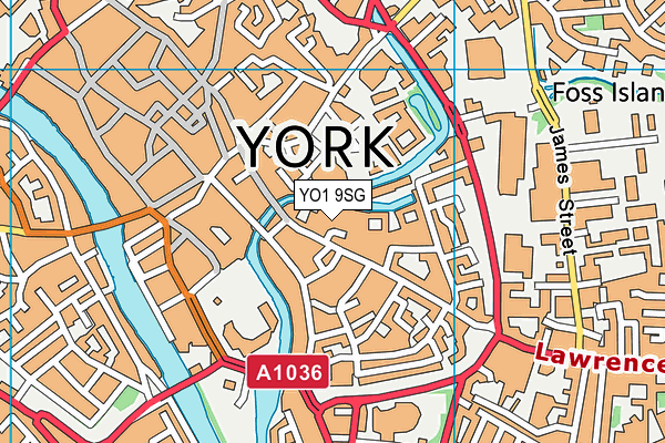 YO1 9SG map - OS VectorMap District (Ordnance Survey)