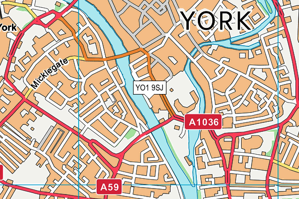 YO1 9SJ map - OS VectorMap District (Ordnance Survey)