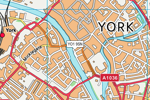 YO1 9SN map - OS VectorMap District (Ordnance Survey)