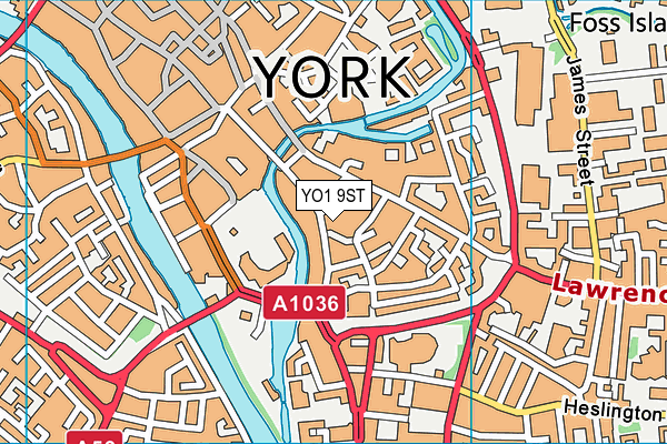 YO1 9ST map - OS VectorMap District (Ordnance Survey)