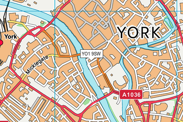 YO1 9SW map - OS VectorMap District (Ordnance Survey)