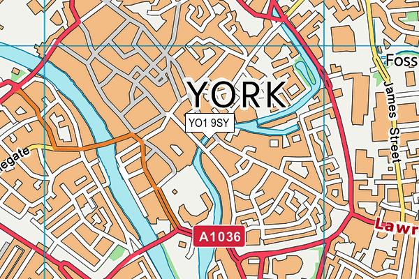 YO1 9SY map - OS VectorMap District (Ordnance Survey)