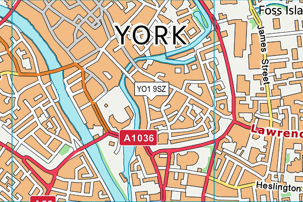 YO1 9SZ map - OS VectorMap District (Ordnance Survey)