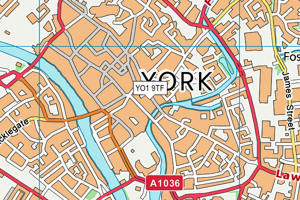 YO1 9TF map - OS VectorMap District (Ordnance Survey)