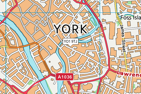 YO1 9TJ map - OS VectorMap District (Ordnance Survey)