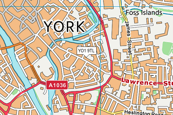 YO1 9TL map - OS VectorMap District (Ordnance Survey)