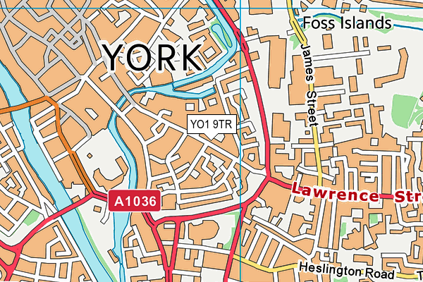 YO1 9TR map - OS VectorMap District (Ordnance Survey)
