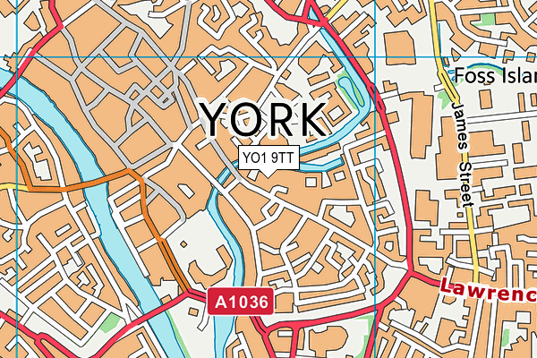 YO1 9TT map - OS VectorMap District (Ordnance Survey)