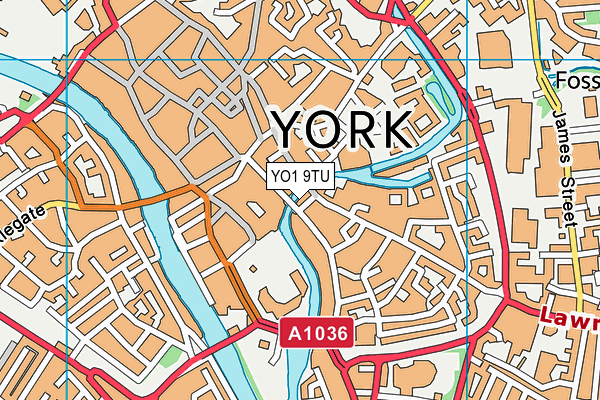 YO1 9TU map - OS VectorMap District (Ordnance Survey)
