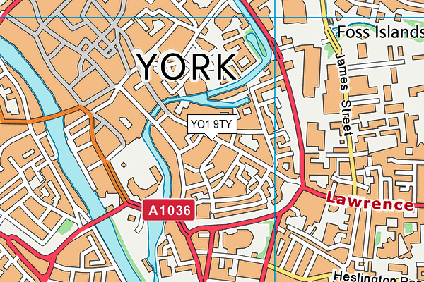 YO1 9TY map - OS VectorMap District (Ordnance Survey)