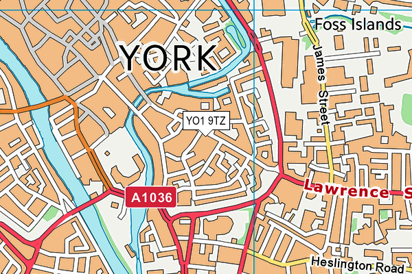 YO1 9TZ map - OS VectorMap District (Ordnance Survey)