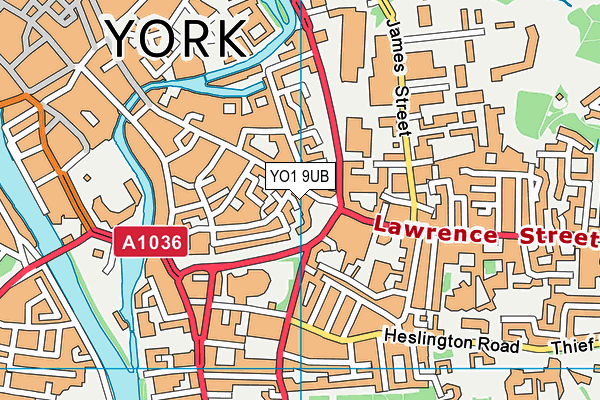 YO1 9UB map - OS VectorMap District (Ordnance Survey)