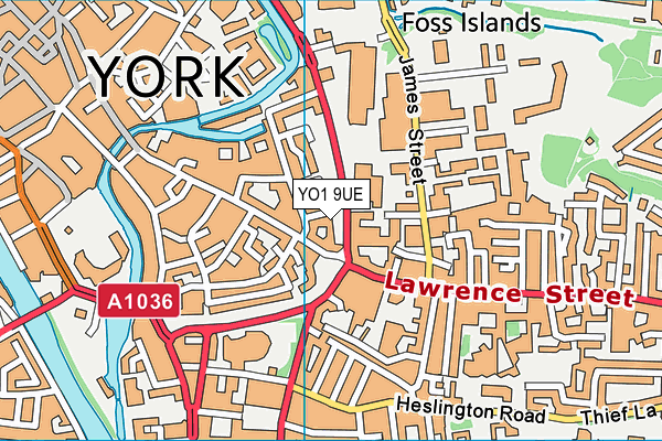 YO1 9UE map - OS VectorMap District (Ordnance Survey)