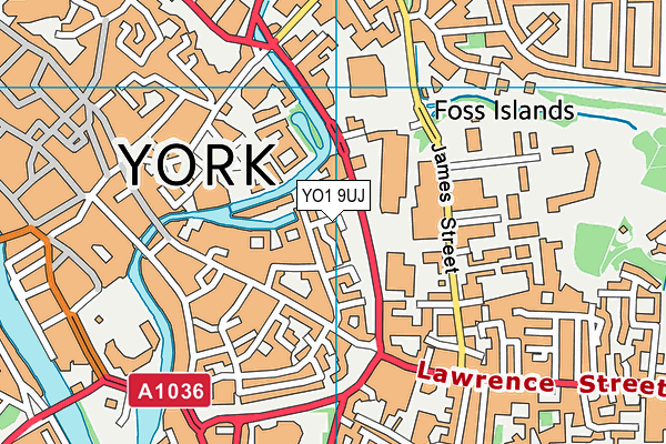 YO1 9UJ map - OS VectorMap District (Ordnance Survey)