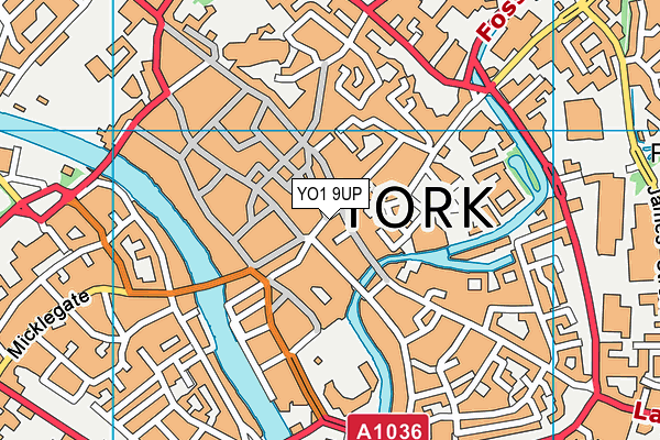 YO1 9UP map - OS VectorMap District (Ordnance Survey)