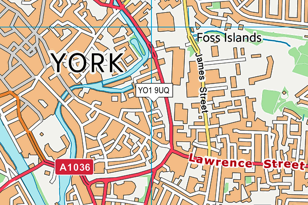 YO1 9UQ map - OS VectorMap District (Ordnance Survey)