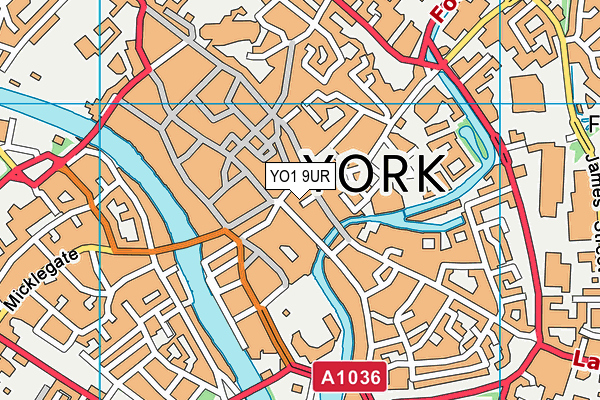 YO1 9UR map - OS VectorMap District (Ordnance Survey)