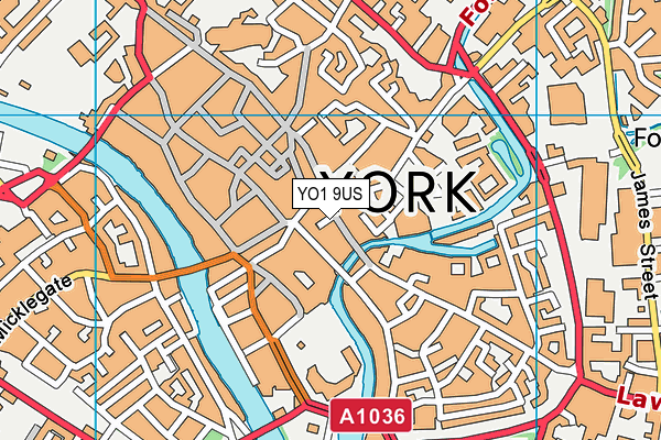 YO1 9US map - OS VectorMap District (Ordnance Survey)