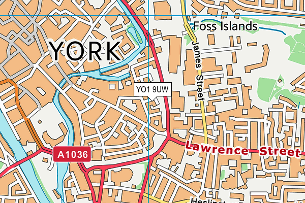 YO1 9UW map - OS VectorMap District (Ordnance Survey)