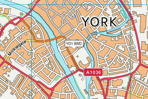 YO1 9WD map - OS VectorMap District (Ordnance Survey)