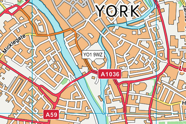 YO1 9WZ map - OS VectorMap District (Ordnance Survey)