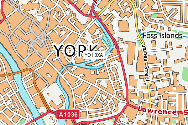 YO1 9XA map - OS VectorMap District (Ordnance Survey)