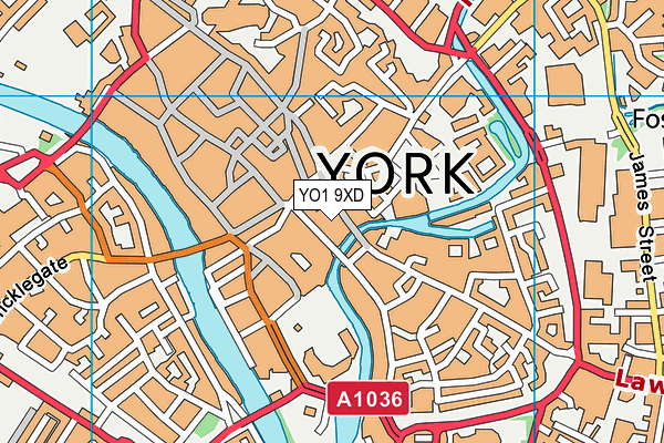 YO1 9XD map - OS VectorMap District (Ordnance Survey)