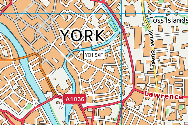 YO1 9XF map - OS VectorMap District (Ordnance Survey)