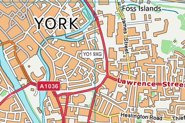 YO1 9XG map - OS VectorMap District (Ordnance Survey)