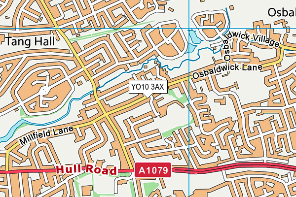 Osbaldwick Primary Academy (Lane Site) map (YO10 3AX) - OS VectorMap District (Ordnance Survey)