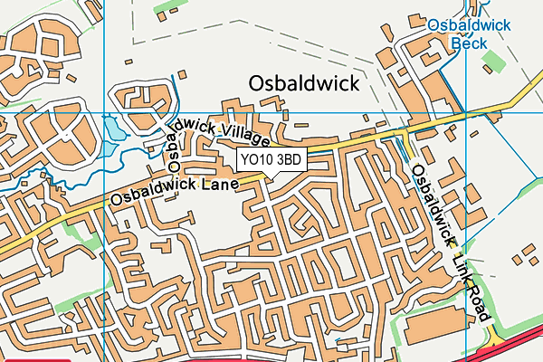 YO10 3BD map - OS VectorMap District (Ordnance Survey)