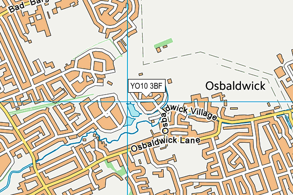 YO10 3BF map - OS VectorMap District (Ordnance Survey)